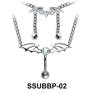 Wing Shape Belly Piercing Chain SSUBBP-02